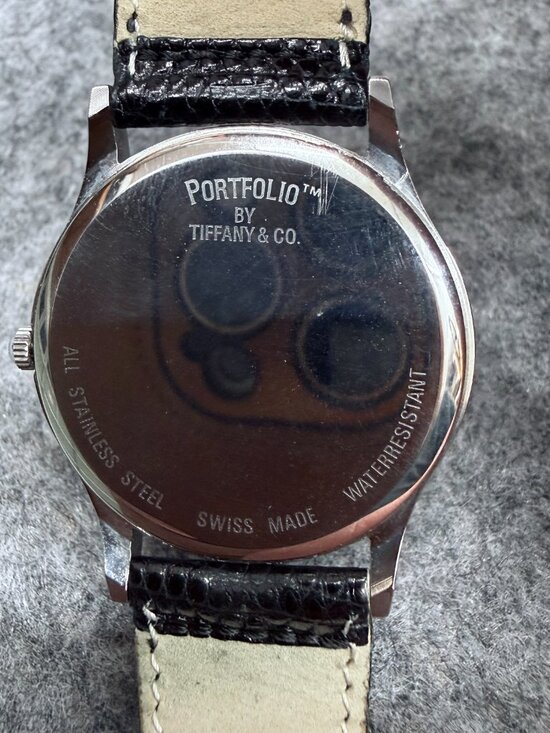 Vintage Tiffany & Co Portfolio Watch White Roman Dial Stainless Steel 33mm Swiss - Picture 6 of 12